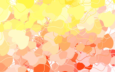Poster - Light Orange vector backdrop with memphis shapes.