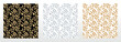 © ELENA - Collection of flower geometric patterns. Seamless vector backgrounds. Colored ornaments. Ornament for fabric, wallpaper, packaging. Decorative prints