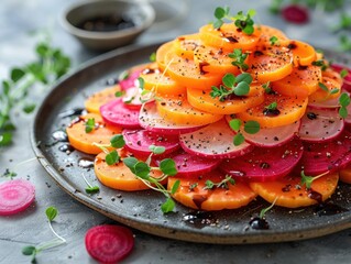 Wall Mural - Layered Salad with Radishes and Carrots