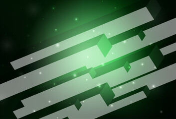 Poster - dark green vector background with rectangles.