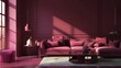 © irfan - retro maroon living room interior design (1)