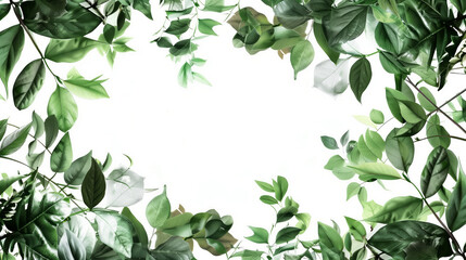 Poster - Frame of green leaves background