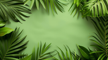 Wall Mural - Frame of palm leaves background