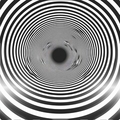 Wall Mural - Abstract Fibonacci spiral in white with black stripes, featuring a hypnotic optical illusion, perfect for digital media and graphic design.