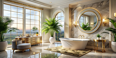 Stylish bathroom featuring wooden cabinets, a sleek sink, washing machine, and elegant lighting, showcasing elegant bathroom interior design.