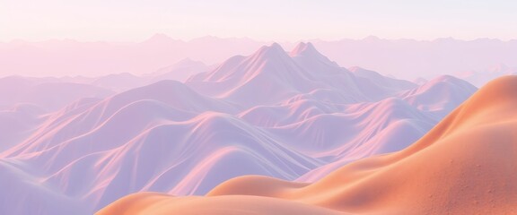 Poster - Pastel Desert Landscape.