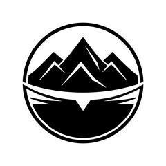 Wall Mural - Mountain Range Logo. A logo icon of a mountain range in the distance silhouette illustration.