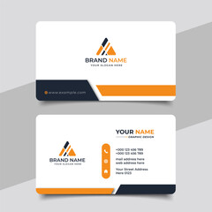 Wall Mural - creative modern yellow business card design, name card corporate visiting card and simple clean temp