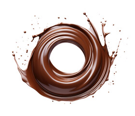 Wall Mural - Chocolate round splash isolated on transparent background