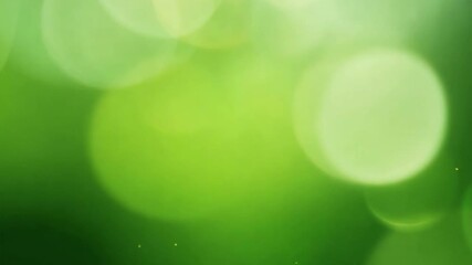Wall Mural - emerald bokeh: abstract nature background with soft, glowing orbs of light in lush, vibrant green to