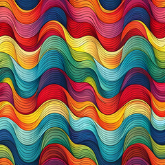Fototapete - abstract colorful pattern with wavy shapes