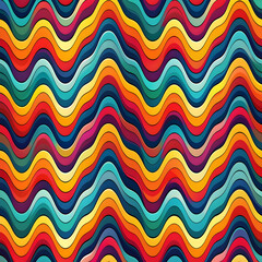 Fototapete - abstract colorful pattern with wavy shapes