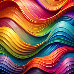 Fototapete - abstract colorful pattern with wavy shapes
