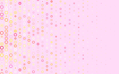 Poster - Light Red, Yellow vector background with bubbles.