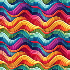 Fototapete - abstract colorful pattern with wavy shapes