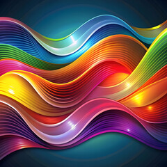 Fototapete - abstract colorful pattern with wavy shapes