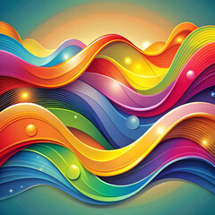 Fototapete - abstract colorful pattern with wavy shapes