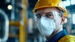 © PUKPIK - Close-Up of Worker Wearing Protective Mask for Industrial Safety and Respiratory Protection