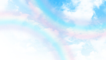 Wall Mural - Beautiful blue sky background with clouds. Rainbow blue sky. Vector illustration.