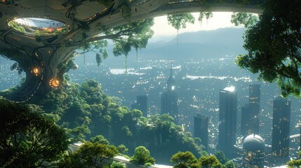 Poster - Futuristic Cityscape From Above