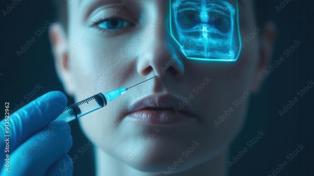 Botox injection, rejuvenation process, holographic medical guide ...