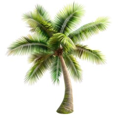 Poster - Coconut Palm Tree Isolated on White Background