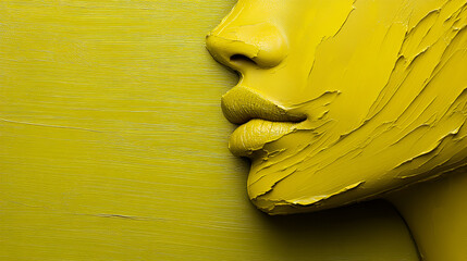 Wall Mural - Yellow Painted Lips.  A striking closeup photo of painted lips. Perfect for beauty, fashion, or art-related projects.