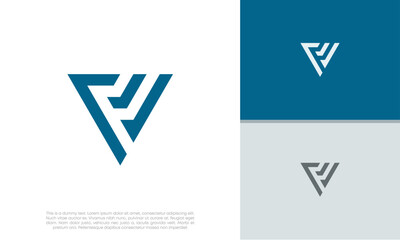 Wall Mural - Initials V. VF logo design. Initial Letter Logo. Innovative high tech logo template.	
