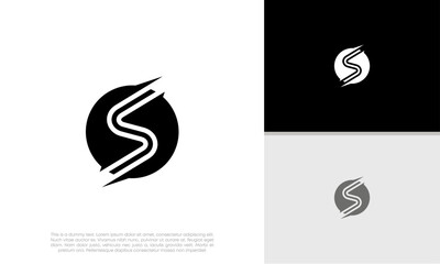 Poster - Initials S logo design. Initial Letter Logo. Innovative high tech logo template.	
