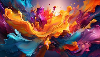 Wall Mural - colorful background with splashes