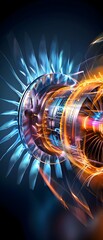 Poster - Abstract Jet Engine with Glowing Elements.