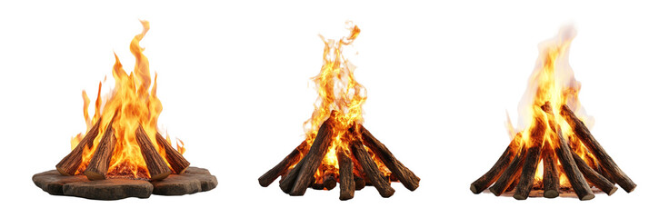 Wall Mural - Campfires isolated on transparent background