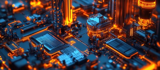 Poster - Smart Industry 4 0 Conceptual 3D Illustration of Industrial Internet of Things IIoT Technology