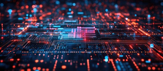 Poster - semiconductor technology circuit board design and ai chip investment growth concept