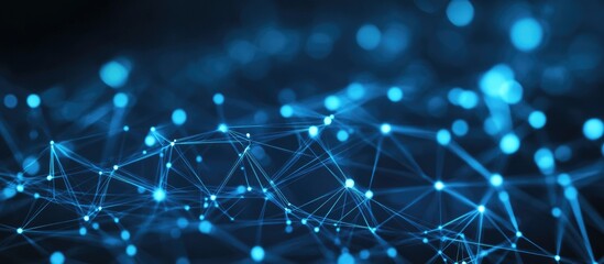 Poster - Digital technology network connection perspective illustration on a data driven background