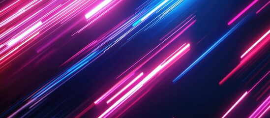 Poster - Vibrant Neon Lines Pulsating Against a Dark Background Dynamic Electric Flash Effects for Tech Animation Videos