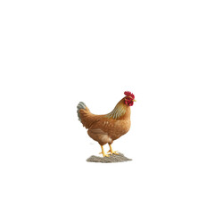 Wall Mural - A simple outdoor chicken on transparent background