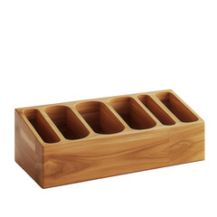 Wall Mural - A wooden tool organizer on transparent background