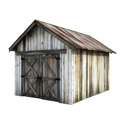 Wall Mural - A rustic farm storage shed on transparent background