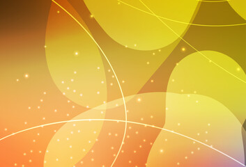Poster - Light Red, Yellow vector Circles, lines with colorful gradient on abstract background.