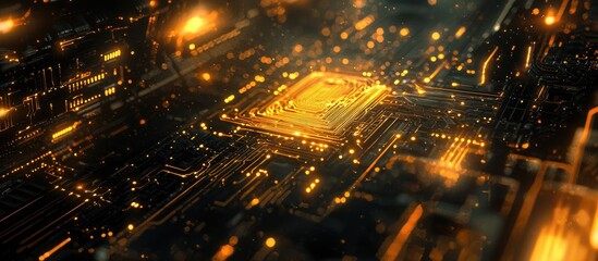 Poster - Futuristic abstract background featuring a circuit board texture