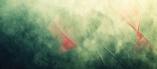Poster - Light green texture with red light leak overlays and repetitive line patterns