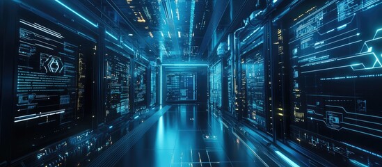 Poster - High Tech Space Data Center with Astronaut s Mission 3D CG Animation Featuring Advanced Technology