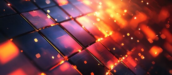 Poster - Dynamic Technology Background Featuring Animated 3D Squares and Grid Design