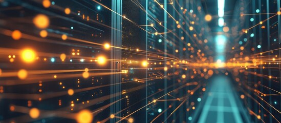 Poster - Glowing network connections in a data center environment