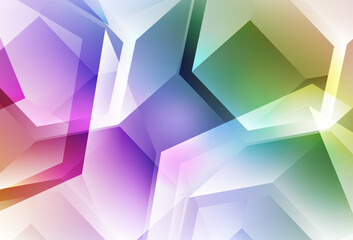 Sticker - Light Multicolor vector background with triangles, cubes.