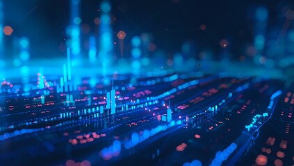 Poster - Data Visualization Shows Financial Market Trends with Analytics and Charts in Digital Background