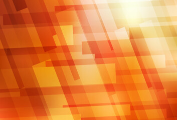 Poster - light red, yellow vector background in polygonal style.
