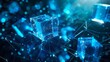 © Palung - Futuristic metaverse digital cubes blocks technology network connection concept.