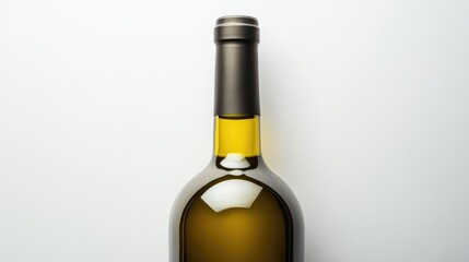 Poster - Isolated wine bottle top view on a white background. Ideal for showcasing wine labels and branding concepts.